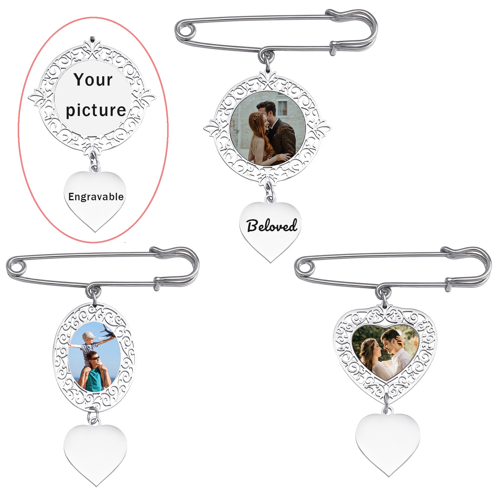 Women Accessories Images - Custom Picture Badge Brooches Pin DIY