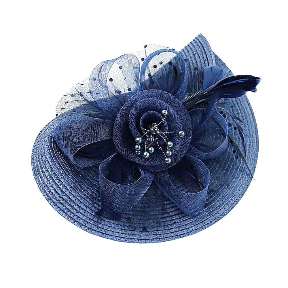 Women Accessories Dropshipping - New Mesh Ribbons Fascinator Caps Flower