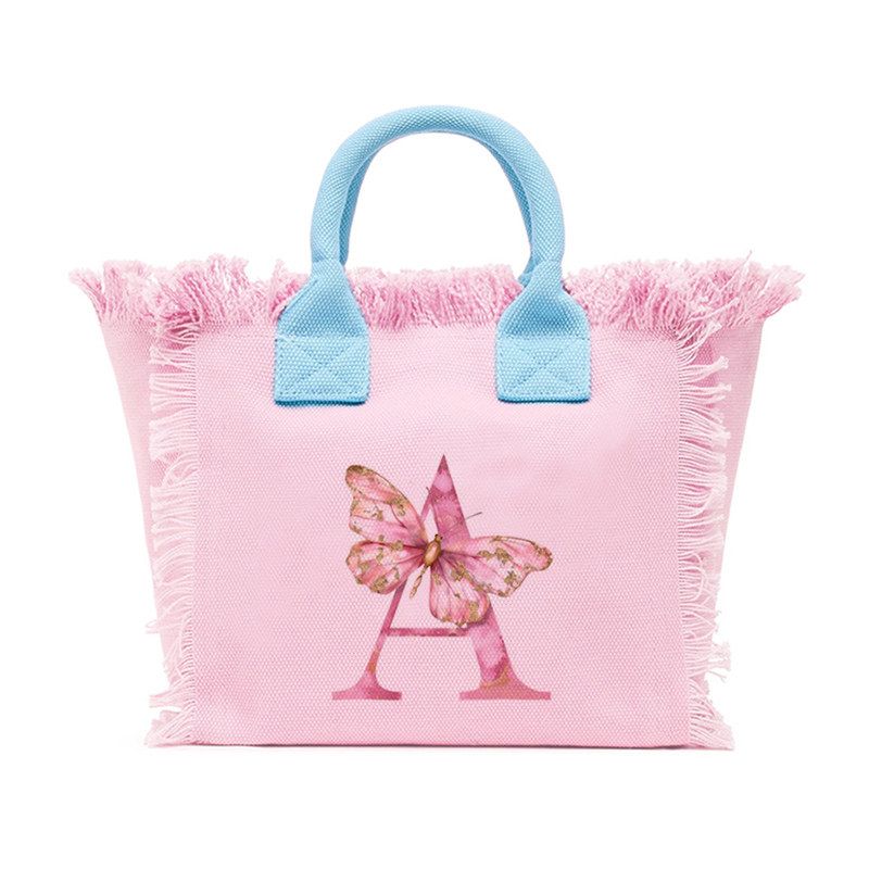 Women'S Accessories Handbags - Beach Bag Pink Custom Letter Fringe