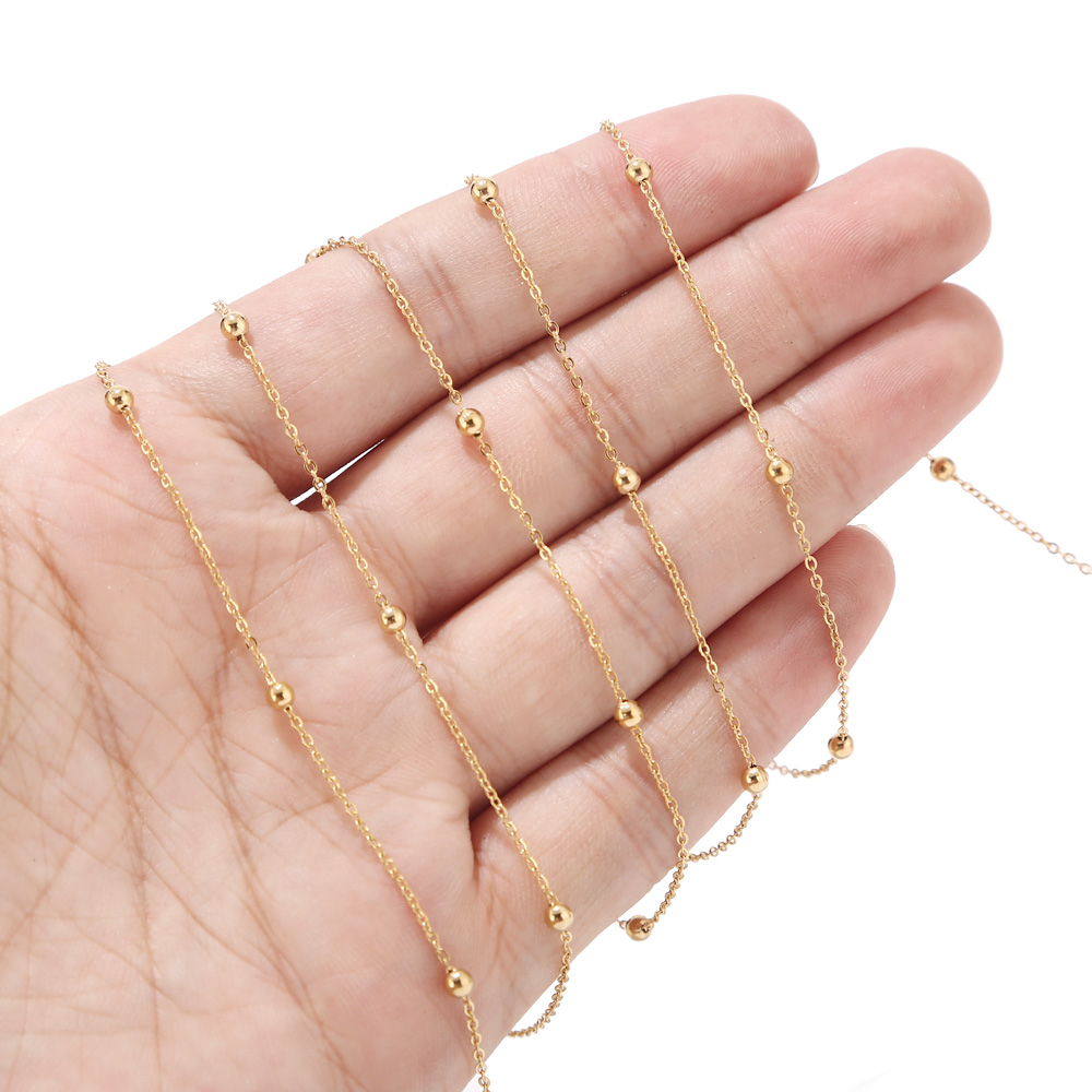 2 Meters Stainless Steel Gold  - Beaded Anklet Chain recension och pris