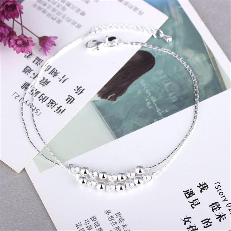 KOFSAC Summer New 925 Sterling - Beaded Anklet Chain recension och pris