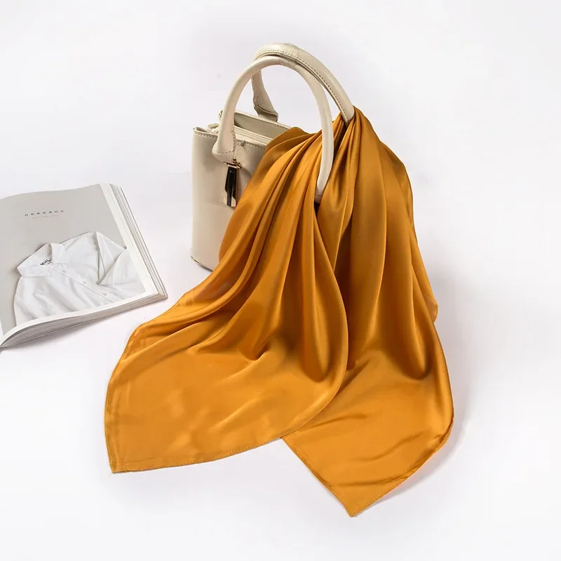 Satin Scarf Women 70cm Solid C - Women'S Accessories For Neck recension och pris