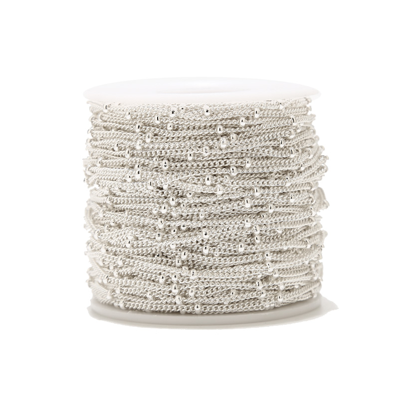 2 Meters Stainless Steel Silve - Beaded Anklet Chain recension och pris