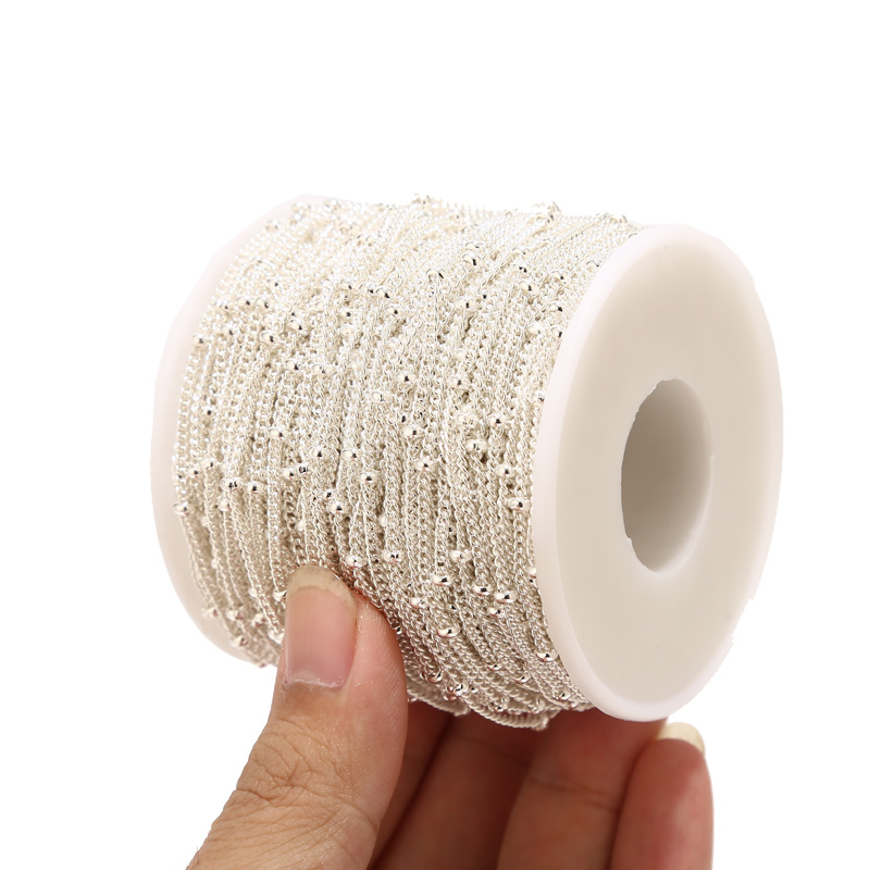 2 Meters Stainless Steel Silve - Beaded Anklet Chain recension och pris