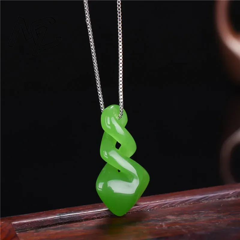 Natural Hetian Jade Green Colo - Women Accessories Dropshipping recension och pris