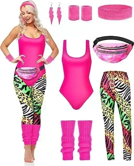 7 Pcs 80s Fancy Workout Costum - Women'S Accessories In The 80S recension och pris