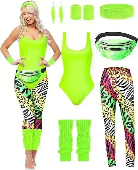 7 Pcs 80s Fancy Workout Costum - Women'S Accessories In The 80S recension och pris