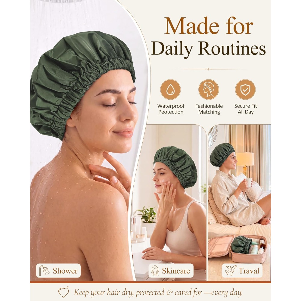 Reusable Waterproof Shower Cap - Women Accessories Images recension och pris
