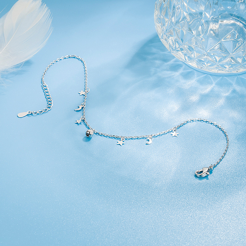 Romantic Moon Star Bead Feet C - Beaded Anklet Chain recension och pris
