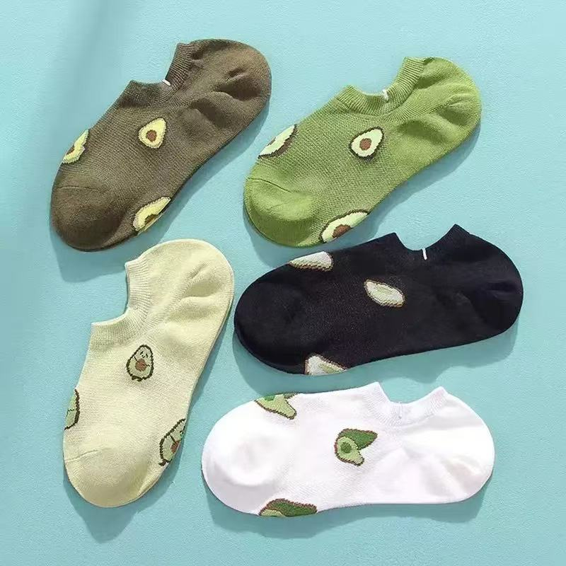 5 Pairs Cartoon Avocado Crew A - Women'S Ankle Accessories recension och pris