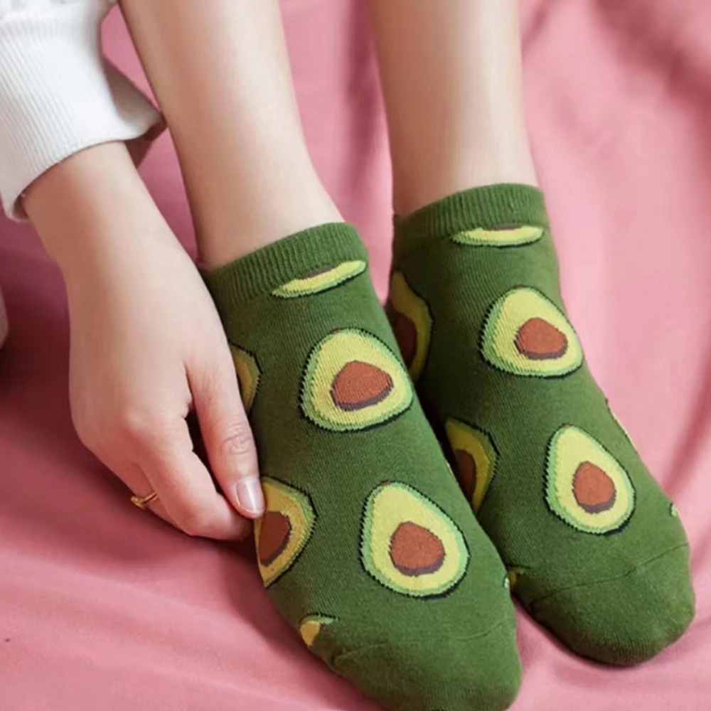 5 Pairs Cartoon Avocado Crew A - Women'S Ankle Accessories recension och pris