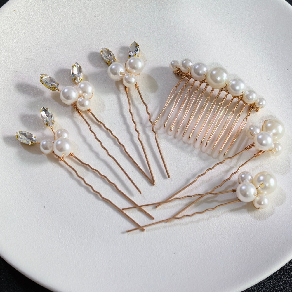 Pearl Crystal Hair Pins Comb S - Women Accessories Wholesale recension och pris