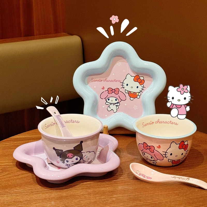 Cartoon Cat Print Ceramic Dinn - Women Kitchen Accessories recension och pris