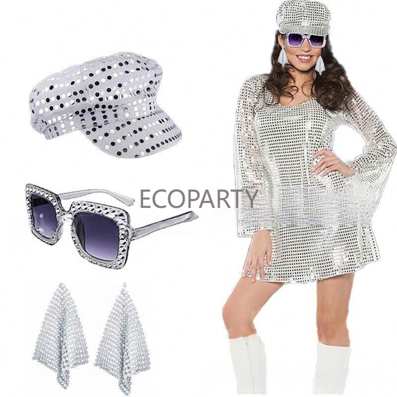 2024 3PCS/5PCS 70s Disco Costu - Women'S Accessories In The 80S recension och pris