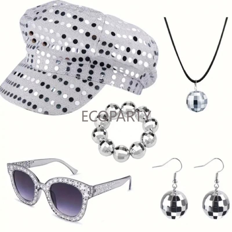 2024 3PCS/5PCS 70s Disco Costu - Women'S Accessories In The 80S recension och pris