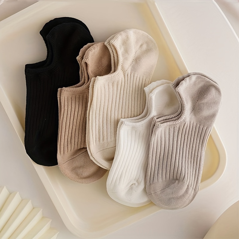 5 Pairs Colorful Ribbed Short  - Women'S Ankle Accessories recension och pris