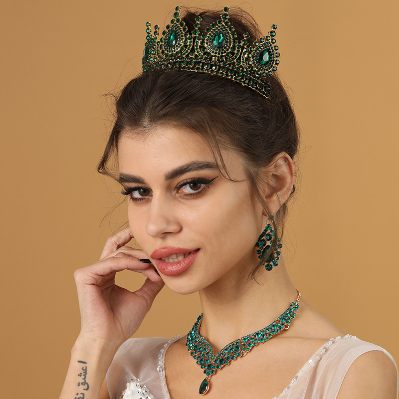 Baroque Queen Green Crown Crys - Women Accessories Dropshipping recension och pris