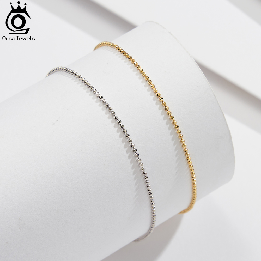 ORSA JEWELS 925 Sterling Silve - Beaded Anklet Chain recension och pris