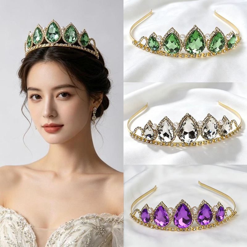 Green Water Drop Rhinestone Cr - Women Accessories Dropshipping recension och pris