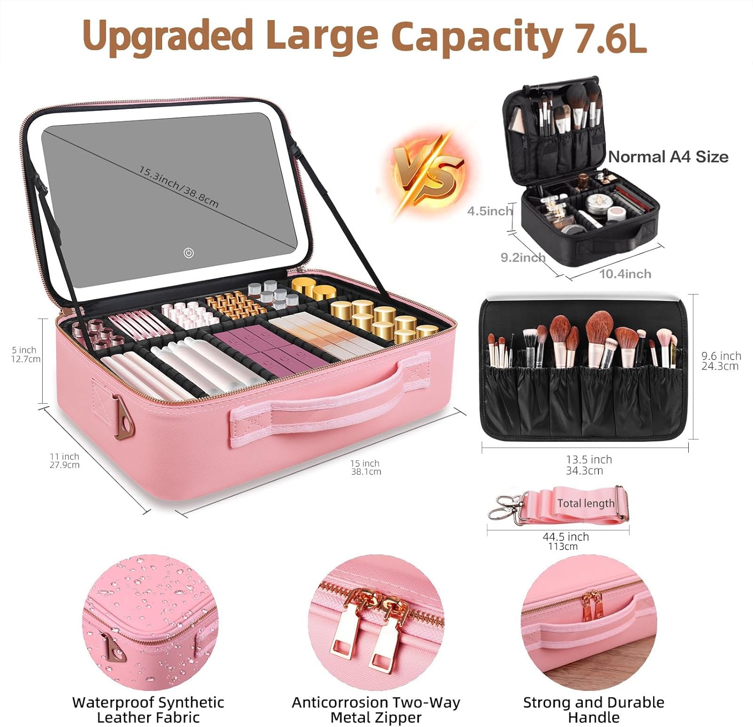 Large Capacity Makeup Bag 15'' - Women Accessories Organizer recension och pris
